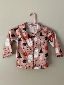 Pijama Halloween Niñas Talla 120=5-7 Sedoso Satinado 2/Piezas Buttondown Naranja - Imagen 1 de 5