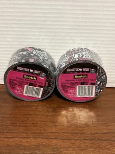 Lot Of 2x MONSTER HIGH DUCT TAPE 1.88” X 10 YD SCOTCH 3M FANGTASTIC - New Pkg Wr - Picture 1 of 8