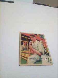 CARTOLINA DA BASEBALL GEORGE STAINBACK 1935 DIAMOND STARS #52 SPEDIZIONE GRATUITA - Foto 1 di 2