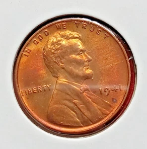 USA Münze 1941 Lincoln Cent Stempelglanz hat winzige Flecken - Bild 1 von 2