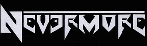 NEVERMORE: pegatina de parachoques negra con logotipo de banda; catálogo posterior en respaldo, 2000 - Imagen 1 de 2