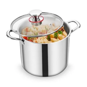 Kochtopf 10L Groß Suppentopf Topf Induktion aus 3-Lagen Edelstahl für alle He... - Bild 1 von 7