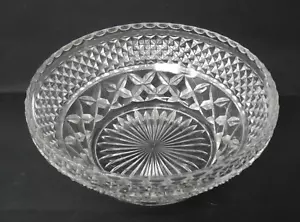 Trifle Bowl Vintage Heavy Glass Dessert Dish Diamond Pattern 7" Top diameter - Picture 1 of 6