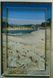 Otfried Mahnke:"Oase bei St.Tropez" Tempera, Materialcollage, Tierkiefer,1988 - Picture 1 of 6