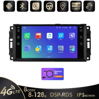7" For Jeep Wrangler Chrysler Dodge Ram Car Stereo Radio GPS 8+128GB USB Player - Image 1 of 4