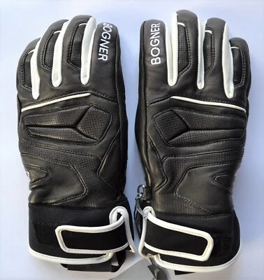 BOGNER DAMEN SKI HANDSCHUHE GLOVES 100% LEDER SCHWARZ UVP 239 € Gr 7 7,5 S M NEU