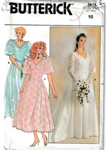 Vintage Butterick Sewing Pattern 3615 Misses Bridal Gown *, Size 10 B32.5, FF - Picture 1 of 1