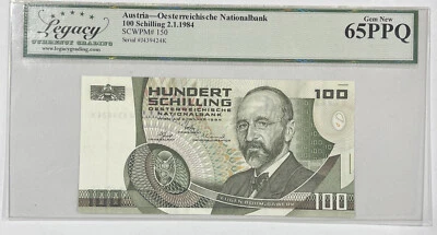 Austria Oesterreichische National Bank 100 chelines 1984 gema nueva 65PPQ Foto 1 de 3