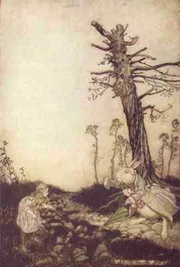 A4 Photo Rackham Arthur 1907 Alice meets the White Rabbit Print Poster - Picture 1 of 1