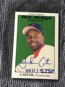 1995 Signature Rookies Old Judge T-95 Minis Auto /5750 John Carter #9 Auto