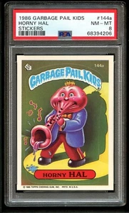 1986 Garbage Pail Kids HORNY HAL #144a PSA 8 NM-MT - Perfect Centering! - Picture 1 of 2