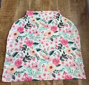 Baby Car seat Canopy Nursing Cover for Mom Pink Floral Print One Size Stretchy - Bild 1 von 7