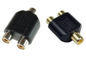 2/PK RCA Single Female Jack to 2 RCA Female Jack Video Audio Splitter Adaptors - Picture 1 of 1