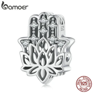 Bamoer Frauen Mode 925 Sterling Silber Hand von Fatima CZ Bead Charm Fit Armband - Bild 1 von 13