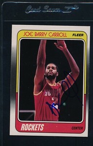 1988/89 Fleer #50 Joe Barry Carroll Houston Rockets Signed Auto *53478