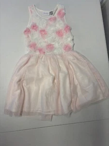 Children Place Girl Pink Sleeveless Pink Floral Rose Lace Dress Size 7/8 - Picture 1 of 7