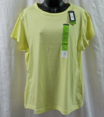 Top Tek Gear Activewear Talla XL NUEVO CON ETIQUETAS Amarillo Tela Absorbente Mezcla Algodón Manga Corta Foto 1 de 4