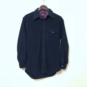 Vintage Lee Jeans USA Fleece Hemd Jacke Work Wear Satin Lila Blau Samt - Bild 1 von 7