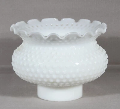 Milk Glass Hobnail Lamp Shade 5" Tall 6" Diameter At Rim - Fitter 2 7/8" O D - Image 1 of 4