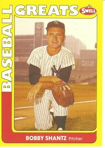 1990 SWELL GREATS BOBBY SHANTZ BASEBALL CARD #83 - Picture 1 of 1