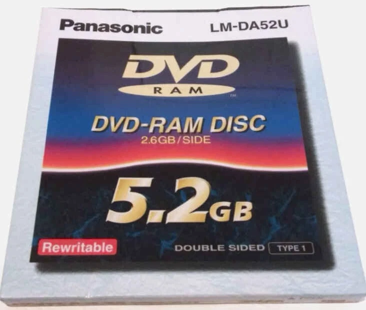 NUEVO SELLADO - DISCO DE DATOS DVD-RAM PANASONIC 5,2 GB DOBLE CARA REGRABABLE LM-DA52U Foto 1 de 1