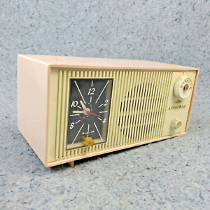 Admiral Tube Radio Clock 1960's Mid Century Modern MCM Pink Vintage NOT Working