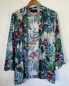 Decjuba Jacket Blue Purple Floral Boho Gypsy Festival Hippy Size XS S - Picture 1 of 7