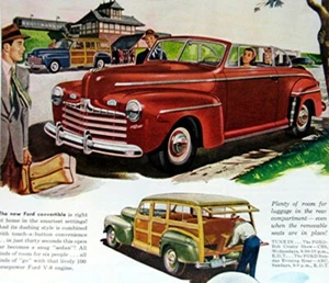 Pubblicità vintage 1948 Ford Woodie e convertibile di una pagina *4/17* - Foto 1 di 1