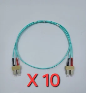 10 X Corning 1M SC to SC UPC Duplex 10G OM3 Multimode Fiber Optic Patch Cable - Picture 1 of 4
