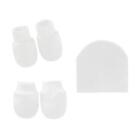 Baby Ankle Socks Cute Turban Beanie Cap No Scratch Mitten Baby Solid Color Mitts