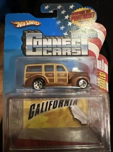 2008 HOT WHEELS CONNECT CARS '40s WOODIE CALIFORNIA #31 OF 50 With Display Case - Picture 1 of 7