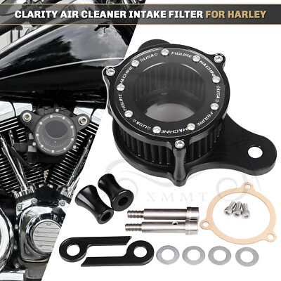 Kit de filtro de admisión de filtro de aire negro para Harley Electra Glide FLHTCU Fat Boy Lo Foto 1 de 4