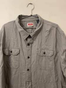 Wrangler Button Up Shirt Adult 3XL Mens Gray Cowboy Western Big Outdoors Work - Picture 1 of 3