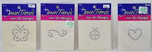 Menge 4 Juwel Trends Strass Bügelbild Patches Kunst und Handwerk gemischtes Thema Neu in Verpackung - Bild 1 von 2