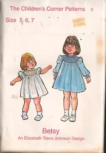 OOP CHILDREN'S CORNER Pattern BETSY Size 5-6-7 UNCUT - Picture 1 of 2