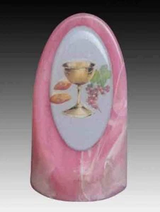 Cone Shaped Communion Plaque, 75mm High, 45mm Diameter, PINK - Picture 1 of 4