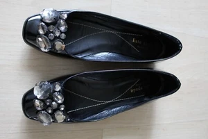 Kate Spade Schuhe Lackleder flache Schuhe verzierte Schmucksteine Größe 7 B Italien - Bild 1 von 6