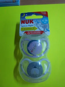 NUK Space Night, 6-18 M. mit Leuchteffekt, NEU, 2 Schnuller - Bild 1 von 3