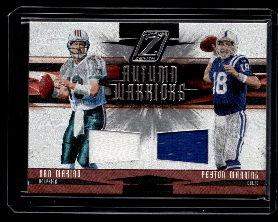 2005 Donruss Zenith * Dan Marino & Peyton Manning * HOF Dual Jersey #'D/250 - Image 1 of 3