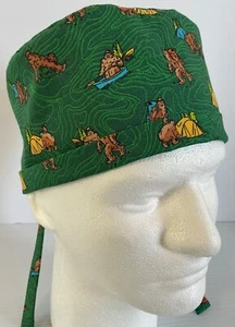 Big Foot Camping Lined Medical Skull Scrub Cap Surgery, Chef, Chemo Hat - Picture 1 of 4