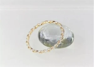 Gold and Silver Twist Ring 14K Gold Plated & Sterling Silver Stack Women Ring - Picture 1 of 5