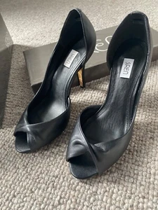 Siren- Women’s Black leather heels - Picture 1 of 3