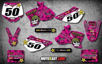 Gráficos KTM 50 2002 2003 2004 2005 2006 2007 2008 ESTILO METAL ROSA pegatinas Foto 1 de 4
