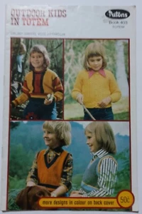 Patons 403 Totem 7 Knitting Patterns Child Children Vest Jumper Girl Boy Vintage - Picture 1 of 10