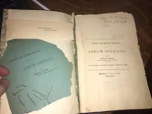 (1885) Arrow Release Edward S. 1st bound antique ex lib brittle loose pages - Foto 1 di 7