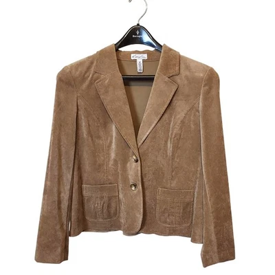 Chaqueta Blazer Kim Rogers Petite Pana Talla 16P Marrón Carrera Oficina Foto 1 de 4