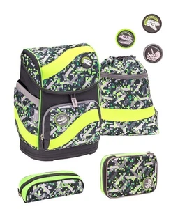 BELMIL® Ensemble de cartables Smarty Dinosaures néon fibre synthétique vert - Photo 1/1