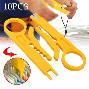 Striscia Dati Cavo Filo Punzonatrice Stripper Pinze Manuale Giallo Strumento 10p - Picture 1 of 11