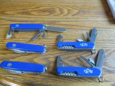 5 New Old Stock 5 Blade Knives Colonial Knife USA Camp / Sport Knife Blue - Image 1 of 4