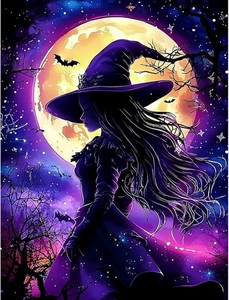 Witch Diamond Painting Kits for Adults, Halloween Diamond Art Paintings Kit for - Picture 1 of 4